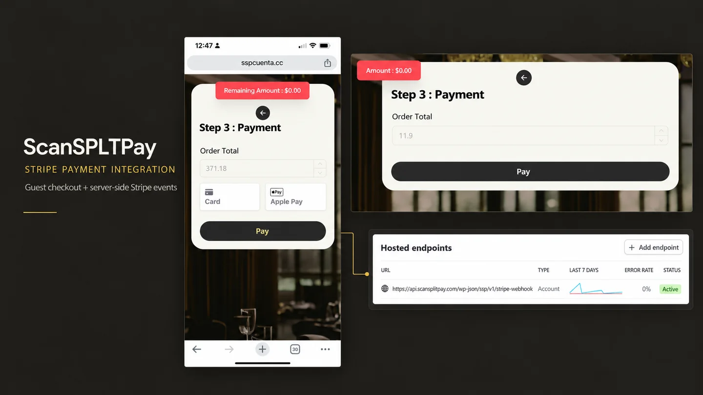 ScanSPLTPay: Stripe Payments for Restaurant Bill Splitting