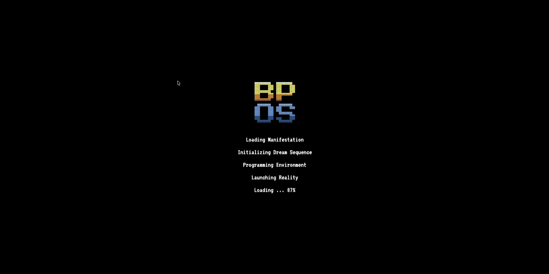 Original loading frame with four staged messages and 87 percent progress
